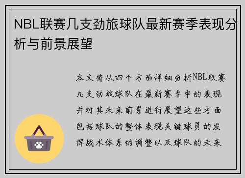 NBL联赛几支劲旅球队最新赛季表现分析与前景展望